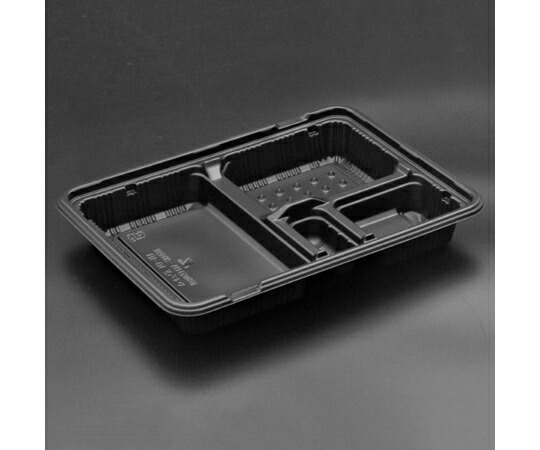 リスパック 弁当容器 バイオデリカ やすらぎ 10-1B 黒 1ケース（50個×8セット入） RHDT351 販売単位：1ケース(50個×8セット入)