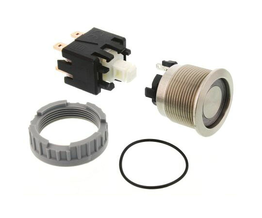 Schurter 押しボタンスイッチ 12 A @ 250 V ac ラッチ パネルマウント 赤 双極双投（DPDT） 22 mm 1箱（10個入） 1241.6834.1121000 販売単位：1箱(10個入)
