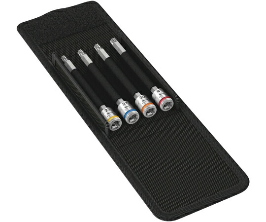 Wera 差込角1/4SQ トルクスロングビットソケット 4個入 003375 売りわたすユニット：1書き割り(4点入)