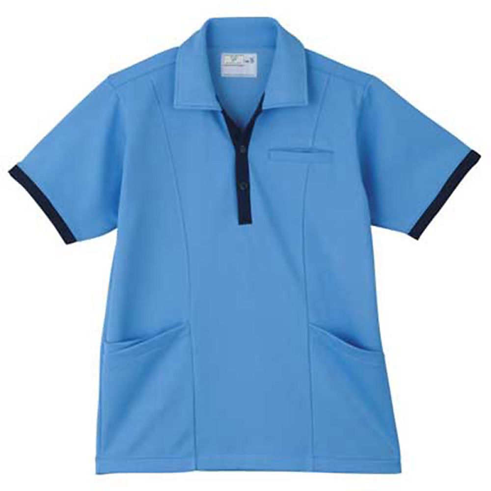 KIRAKU（トンボ） ケアワークシャツ ブルー 4L（身丈82cm） CR129-75 4L 販売単位：1枚