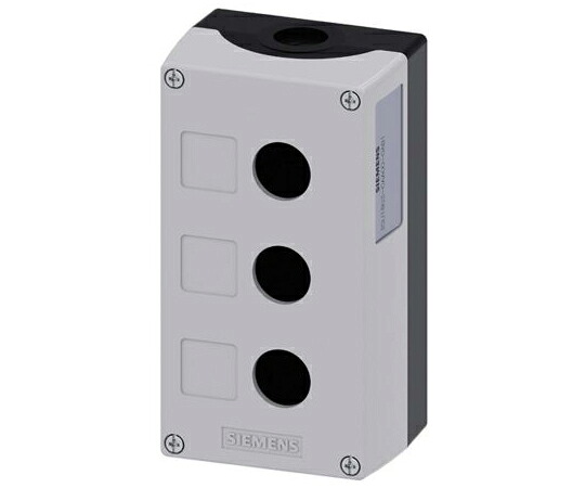 Siemens コントロールボックス 穴径 22mm 3 点用 プラスチック 3SU1803-0AA00-0AB1 販売単位：1個