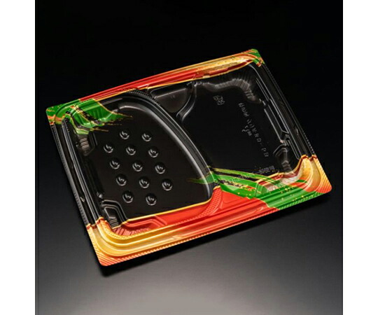 リスパック 弁当容器 バイオ 枠の内 グリル 80-5B Kからり赤 1ケース（50個×8セット入） RHBP882 販売単位：1ケース(50個×8セット入)