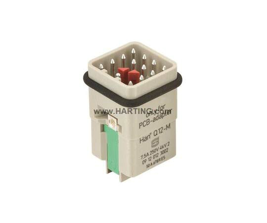 Harting ヘビーデューティパワーコネクタ Han Q シリーズ オス 12極 7.5A 250 V 3 A 1袋（10個入） 9120123002 販売単位：1袋(10個入)