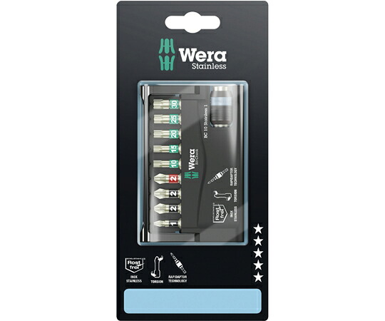 Wera ビット照合のしるし ステンレス鋼ビット書き割り 10点 SB 073630 売りわたすユニット：1書き割り(10点入)