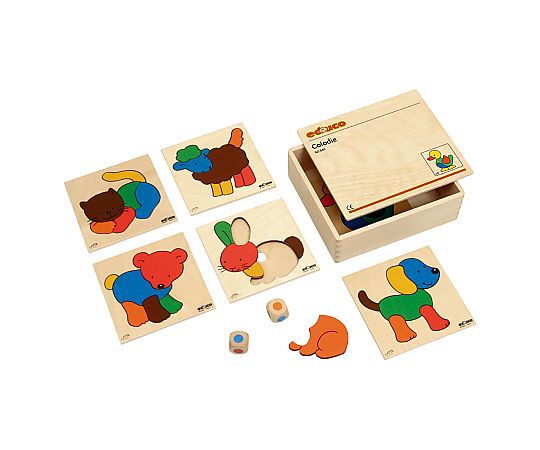 アズワンカタログ掲げる品 「どうぶつイロサイコロ」謎あわせ取り組み 522040 売りわたすユニット：1個