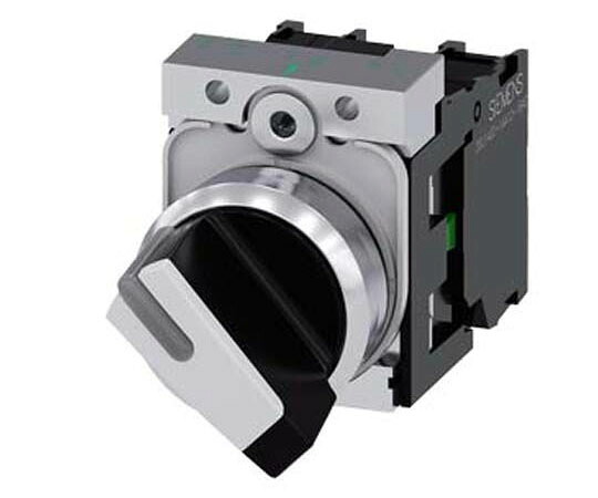 Siemens セレクタスイッチ, 2 ノッチ 3SU1150-2BF60-1MA0 販売単位：1個
