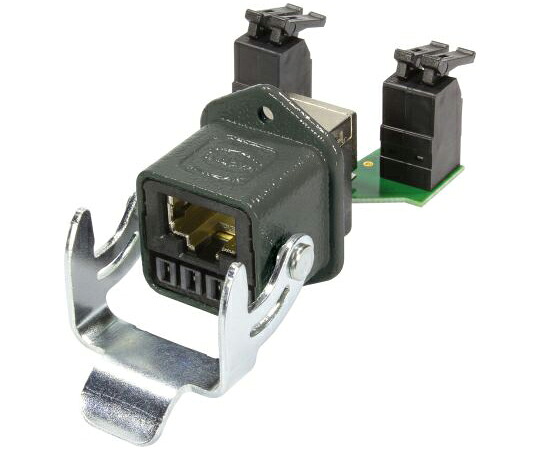 Harting RJ45モジュラジャック 8極 Cat6 ストレート パネルマウント メス RJ45 RJ45 Hybridシリーズ 09452151762 販売単位：1個