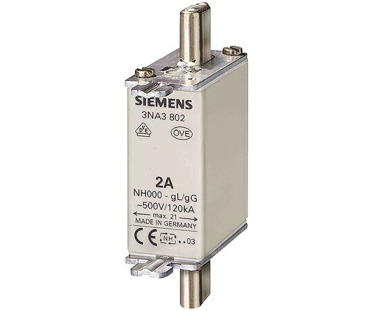 Siemens センタータグヒューズ 定格電流 125A 400V ac 1袋（3個入） 3NA3832-8 販売単位：1袋(3個入)