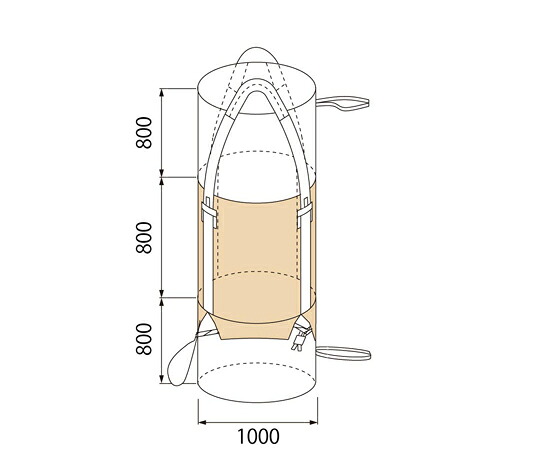 HIDAX フレコンバック Φ1000×800mm 1セット（10袋入） 800KHR-3 販売単位：1セット(10袋入)