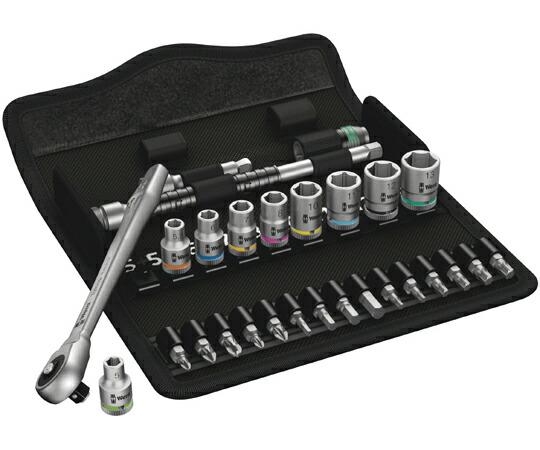 Wera 差込角1/4SQ メタルラチェットソケット＆ビット書き割り 28点入 004017 売りわたすユニット：1書き割り(28点入)