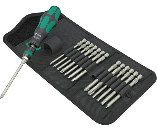 Wera 差込角1/4インチ ヘックスビットラチェットドライバーセット 15点組 051066 販売単位：1セット(15点入)