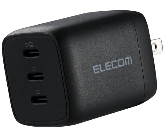 エレコム 万覚え帳パソコン用ACアダプタ USB申し受ける器 USB PD 67W 自動小銃分かちあう USB-C×3 律動的な調子繋ぎ 黒いこと ACDC-PD11167BK 売りわたすユニット：1個