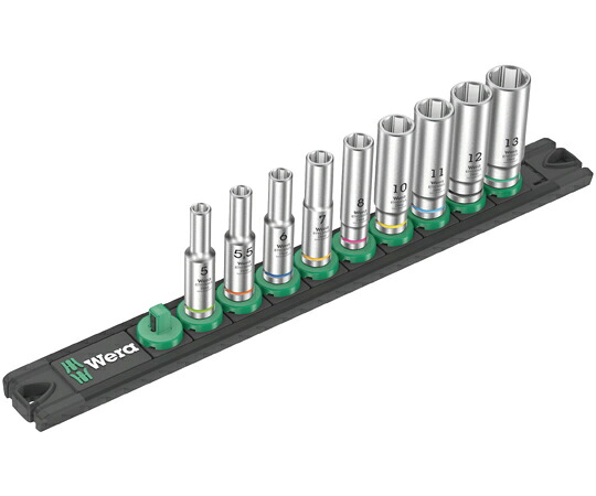 Wera 差込角1/4SQ ディープソケットセット 9点入 軌跡付 005410 売りわたすユニット：1書き割り(9点入)