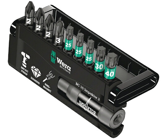 Wera 差しひびき用 １番ウッドビット書き割り10点 保持者付 057683 売りわたすユニット：1書き割り(10点入)