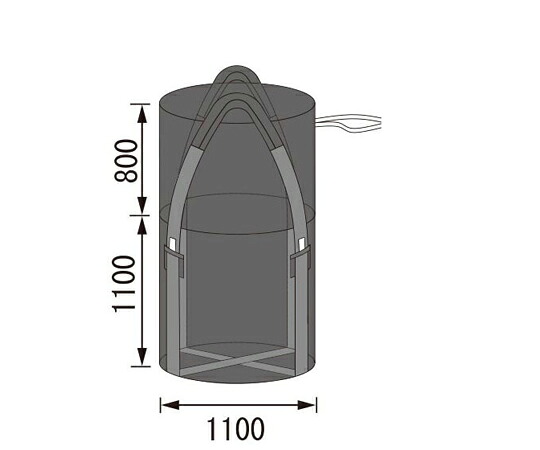 HIDAX フレコンバック Φ1100×1100粍 1書き割り（10袋入） 1100KR-UV3 売りわたすユニット：1書き割り(10袋入)