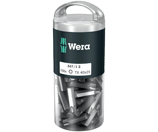 Wera 差込角1/4インチ トルクスビットセット TX40×25mm 100本 072452 販売単位：1セット(100点入)