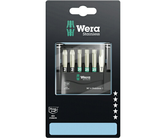 Wera ビットチェック ステンレスビットセット 6点 SB 073634 販売単位：1セット(6点入)