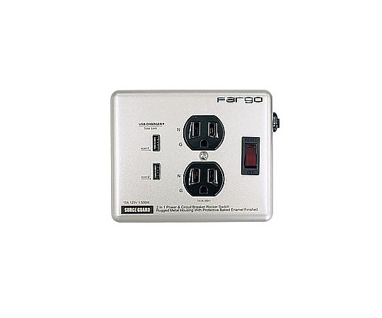 FARGO スチール写真飲み口USB STEEL TAP USB SILVER ファーゴ しろがね色 [1.8m /2個口 /取り替えっこ付き添い人（一括）/2界面] PT410SV 売りわたすユニット：1個