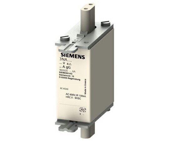 Siemens センタータグヒューズ 定格電流 32A 690V 1袋（3個入） 3NA3812-6 販売単位：1袋(3個入)