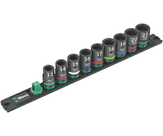 Wera 差込角1/2SQ インパクトソケットセット 9点 レール付 005490 販売単位：1セット(9点入)