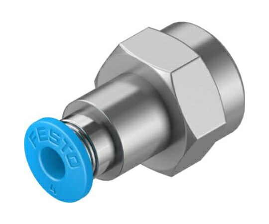 Festo エア継手 コネクタA：G 1/8 メス コネクタB：プッシュイン4 mm チューブねじ込み QSF-1/8-4-B-100 販売単位：1袋(100個入)