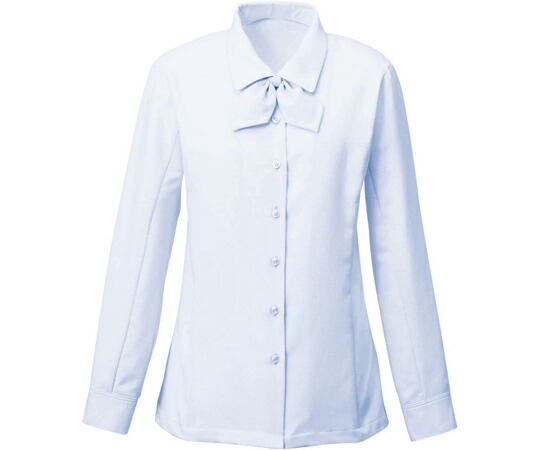 カーシーカシマ ENJOY 長袖リボンブラウス Softkarseystretch ブルー 19号 EWB386 販売単位：1枚