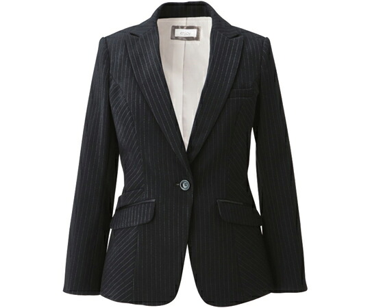 カーシーカシマ ENJOYNoir 上衣 Beauty keep Suits 黒いこと縞模様 13号 EAJ671 売りわたすユニット：1枚