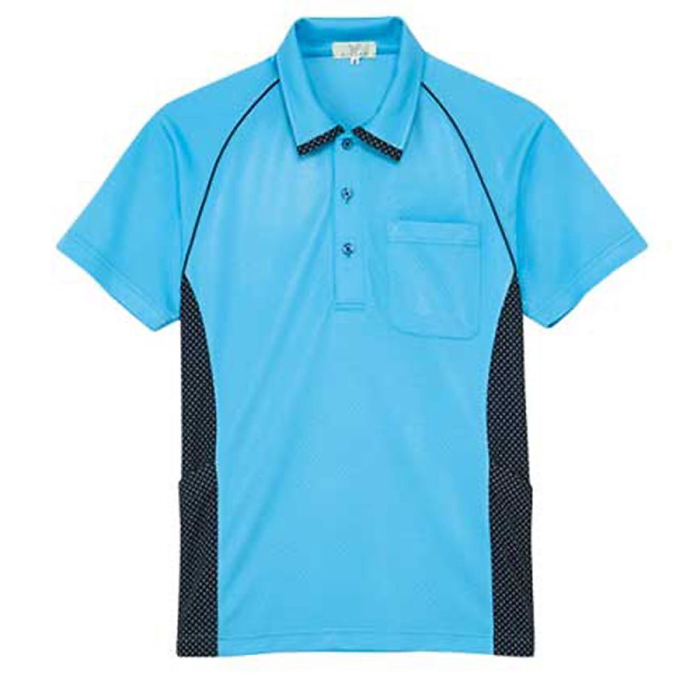 KIRAKU（トンボ） ニットシャツ アクアブルー 4L（身丈80cm） CR113-72 4L 販売単位：1枚