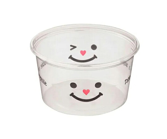 リスパック 透明カップ クリーンカップ 129パイ650 B にこにこ 1ケース（50個×15セット入） PABY012 販売単位：1ケース(50個×15セット入)