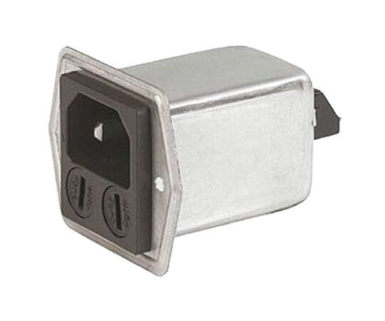 Schurter IECフィルタ オス IEC規格 C14 パネルマウント 2ヒューズ 5 x 20mm 2A 250 V ac 1箱（10個入） 5707.0201.312 販売単位：1箱(10個入)