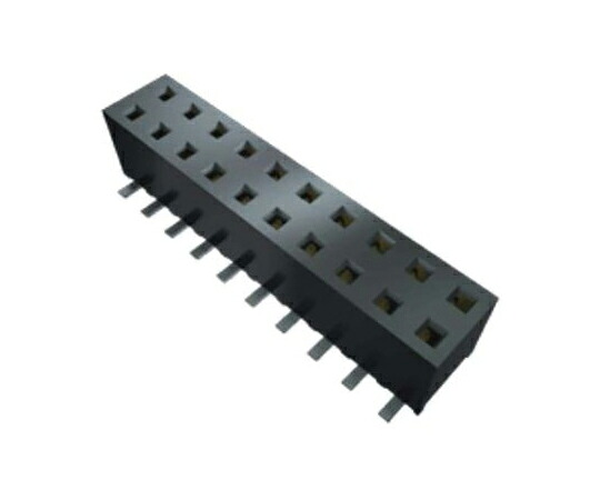 Samtec 基板接続用ソケット 10 極 2mm 2 列 スルーホール 1セット（55個入） MMS-105-02-F-DV 販売単位：1セット(55個入)