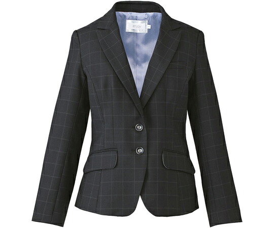 カーシーカシマ ENJOY 上衣 AIR CHIDORI WINDOWPANE 薄墨色黒いこと 19号 EAJ526 売りわたすユニット：1枚