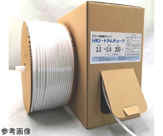 北港化成 HKI-ドラムチューブ（マーカー用PVCチューブ）1巻（200m入） ﾏｰｶｰﾄﾞﾗﾑﾁｭｰﾌﾞ 3.4×0.4白 販売単位：1巻(200m入)