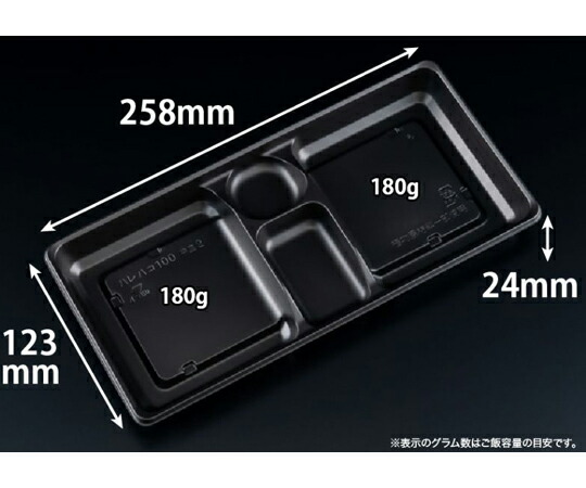 リスパック バイオ晴箱100 中皿2 黒 1ケース（50個×12セット入） RHHN331 販売単位：1ケース(50個×12セット入) 13,690円