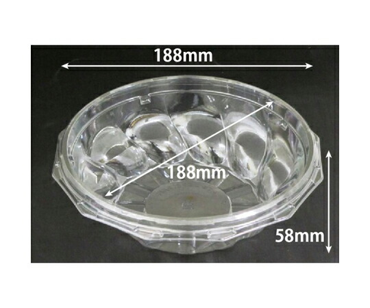 リスパック 冷麺容器 バイオ M 大 12K 深 本体 1ケース（50個×12セット入） PABS630 販売単位：1ケース(50個×12セット入)