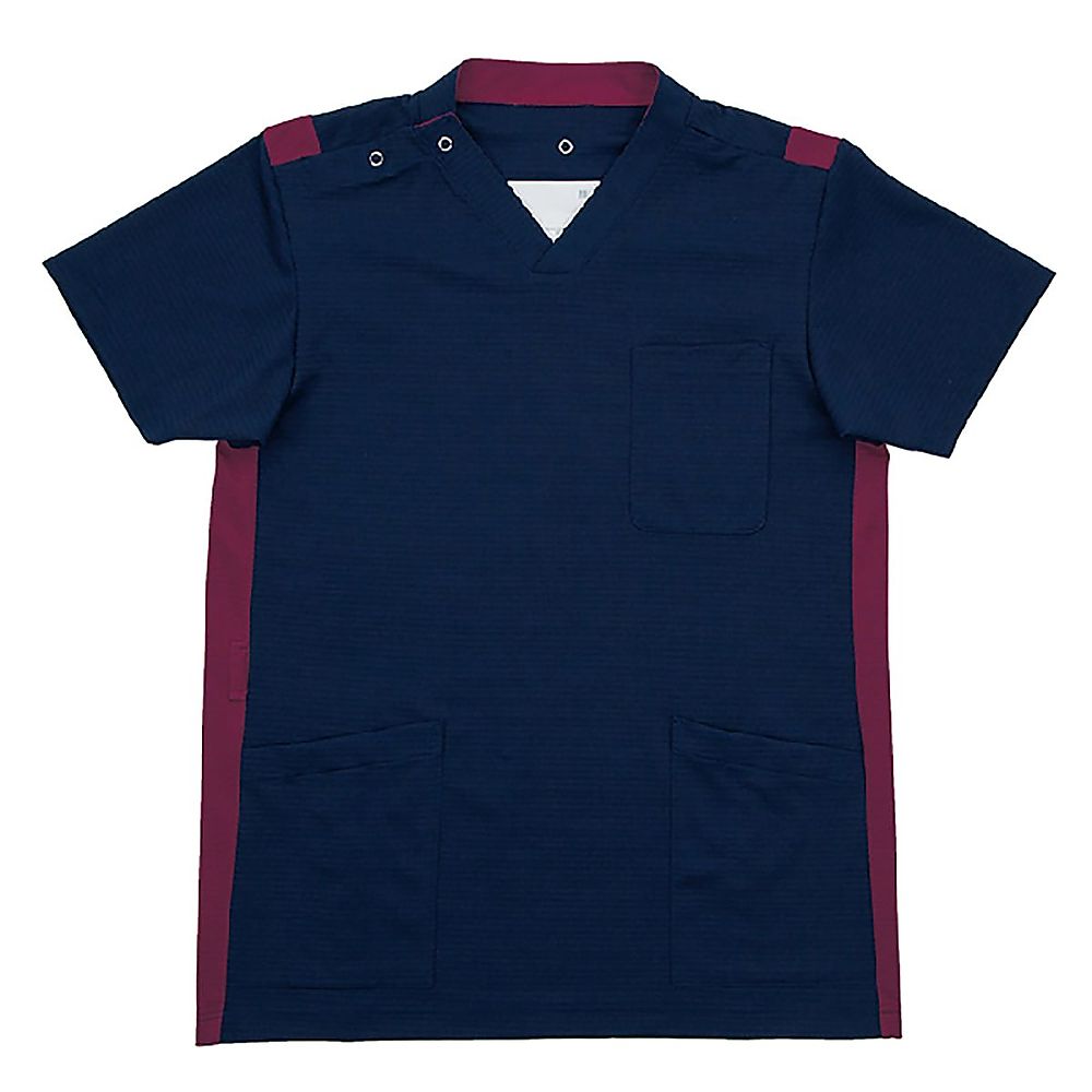 KIRAKU（トンボ） スクラブ ネイビー×ワイン BLL（身丈76cm） CM305-818 BLL 販売単位：1枚