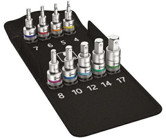 Wera 差込角1/2インチ INヘックスビットソケット（ホールド）9点入 004201 販売単位：1セット(9点入)