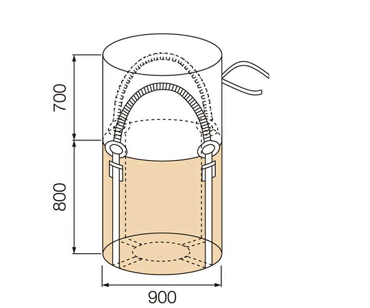 HIDAX フレコンバック Φ900×800mm 1セット（10袋入） 800KR 販売単位：1セット(10袋入)