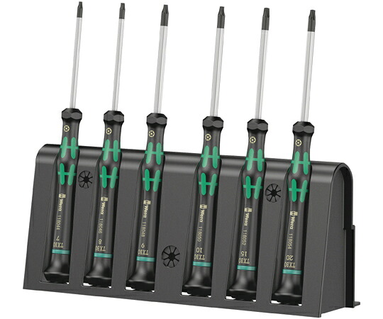 Wera 細やか用イジリ止トルクスドライバーセット 6本組 118154 売りわたすユニット：1書き割り(6点入)