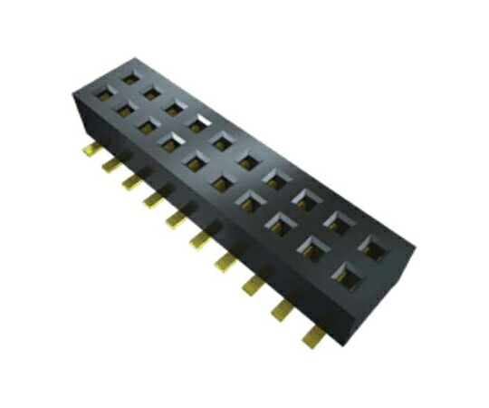 Samtec 基板接続用ソケット 10 極 1.27mm 2 列 表面実装 1セット（44個入） CLP-110-02-L-D-BE 販売単位：1セット(44個入)