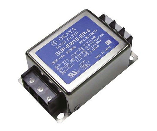 岡谷電機産業 EMI水漉しワット数ラインフィルタノイズフィルタ 20A フランジマウント SUP-EW20-ER-6 売りわたすユニット：1個