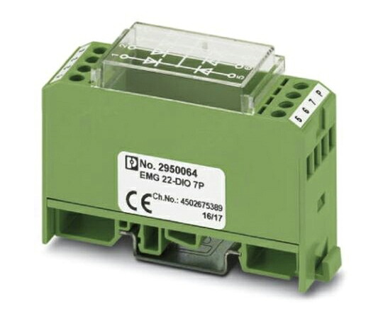 フエニックス・コンタクト サージプロテクタ 250V ac DINレール 75 x 22.5 x 55mm EMG 22-DIO 7M 2950077 販売単位：1個