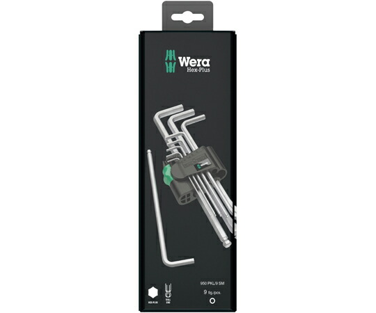 Wera ヘックスプラスキーレンチ 9本組 073391 売りわたすユニット：1書き割り(9点入)