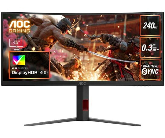 AOC ゲーミング液晶見せびらかす 34型/3440×1440/240サイクル CU34G4Z/11 売りわたすユニット：1台