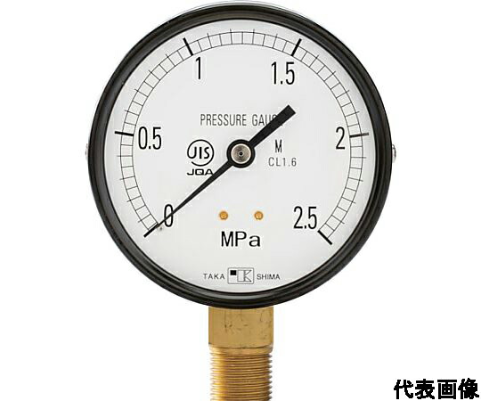 高島計器 一般圧力計（A枠立型・φ100） 圧力レンジ0.0～16MPa R3/8【1028216】 1028216 販売単位：1個