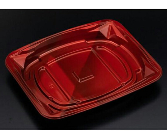 リスパック 弁当容器 バイオ 饗ロマン 80B ソワレレッド 1ケース（50個×12セット入） RHHR213 販売単位：1ケース(50個×12セット入)