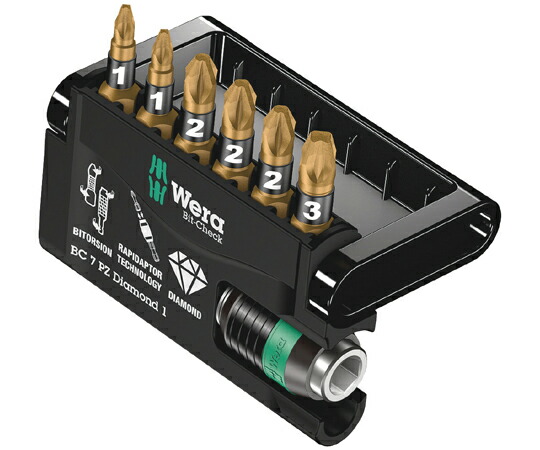 Wera ビット照合のしるし 金剛石ビット書き割り 7点 057412 売りわたすユニット：1書き割り(7点入)