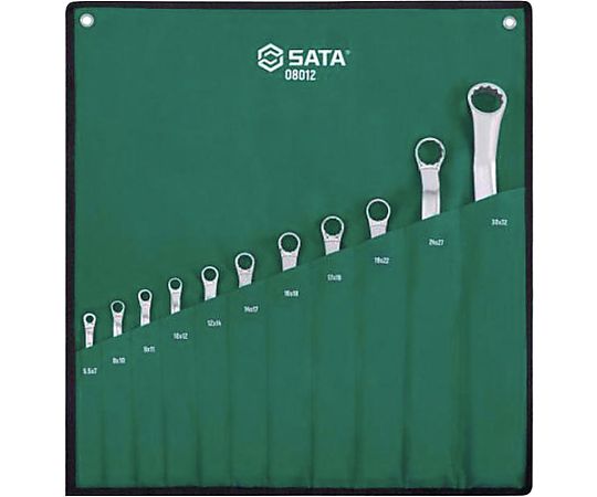 店内全品ポイント5倍★要エントリー★SATA 両口めがねレンチセット（11点）40&deg; 8012 1セット｜Shop de clinic店