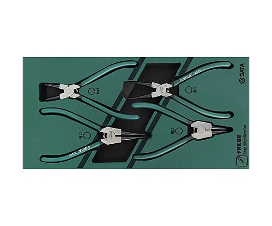 店内全品ポイント5倍★要エントリー★SATA スナップリングプライヤー 4点 セット トレー入り 09911A 1セット｜Shop de clinic店