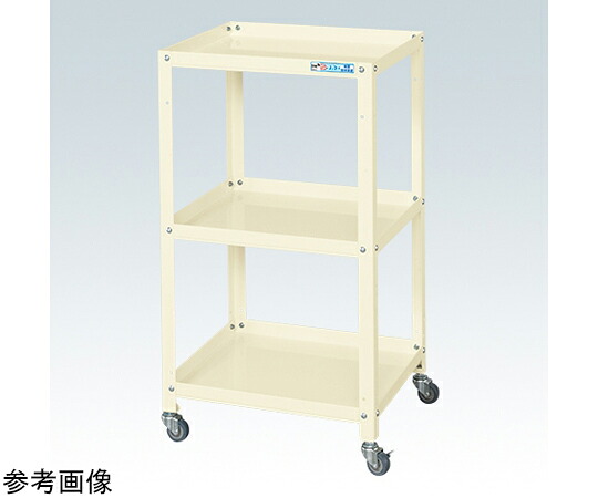 店内全品ポイント5倍★要エントリー★サカエ スペシャルワゴン(軽量/エラストマー車/3段タイプ/W350×D420×H880 アイボリー) SR-34883EI 1個|Shop de clinic店